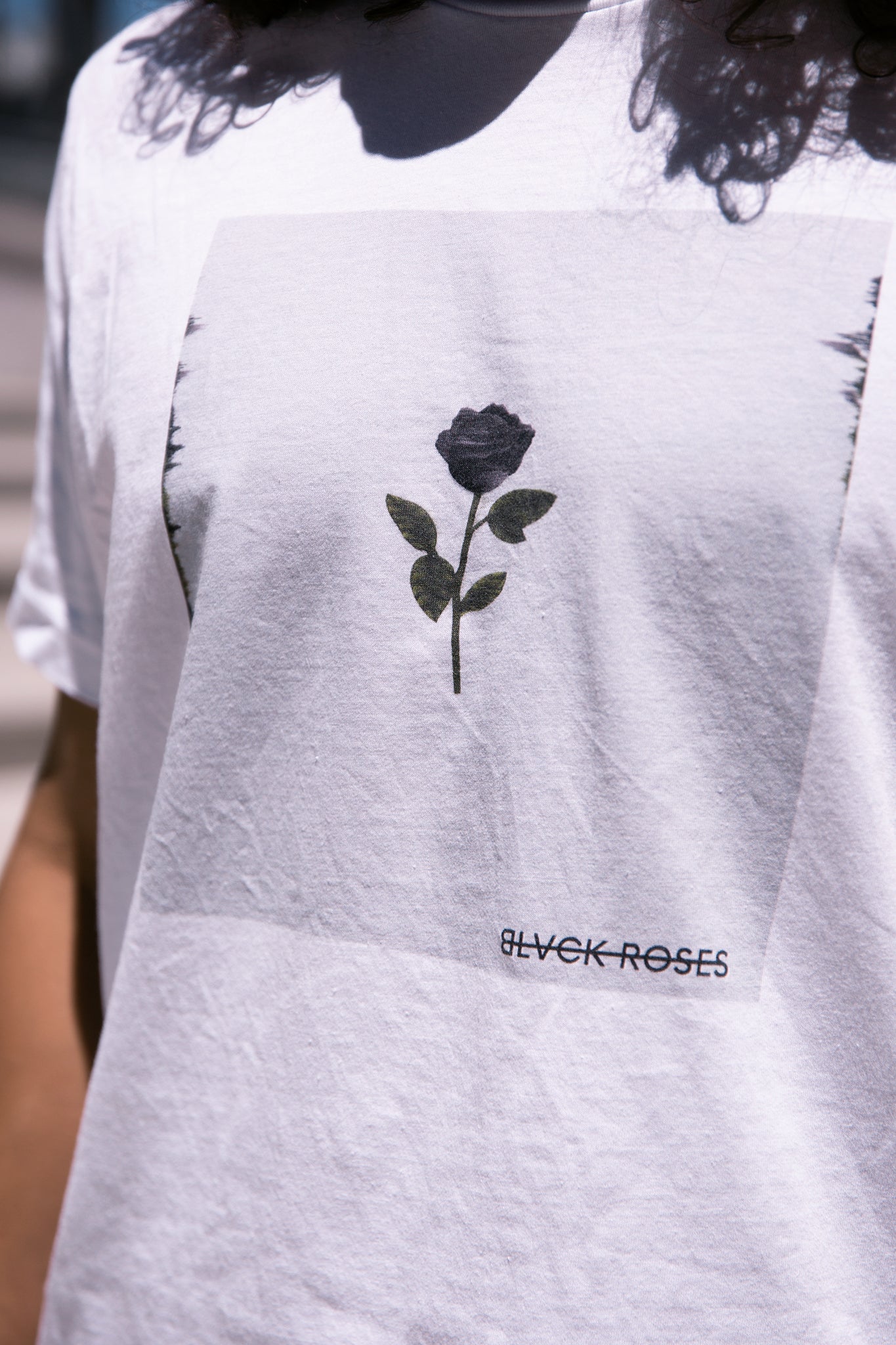 Distorted Rose Tee (White)